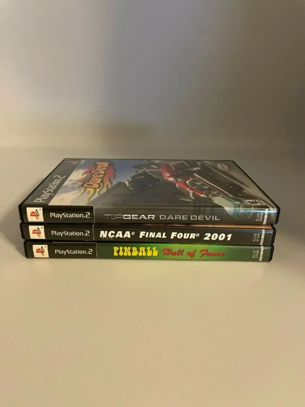 Sony PlayStation 2 Game Bundle (3) NCAA 2001, Pinball Fame, TopGear DareDevil